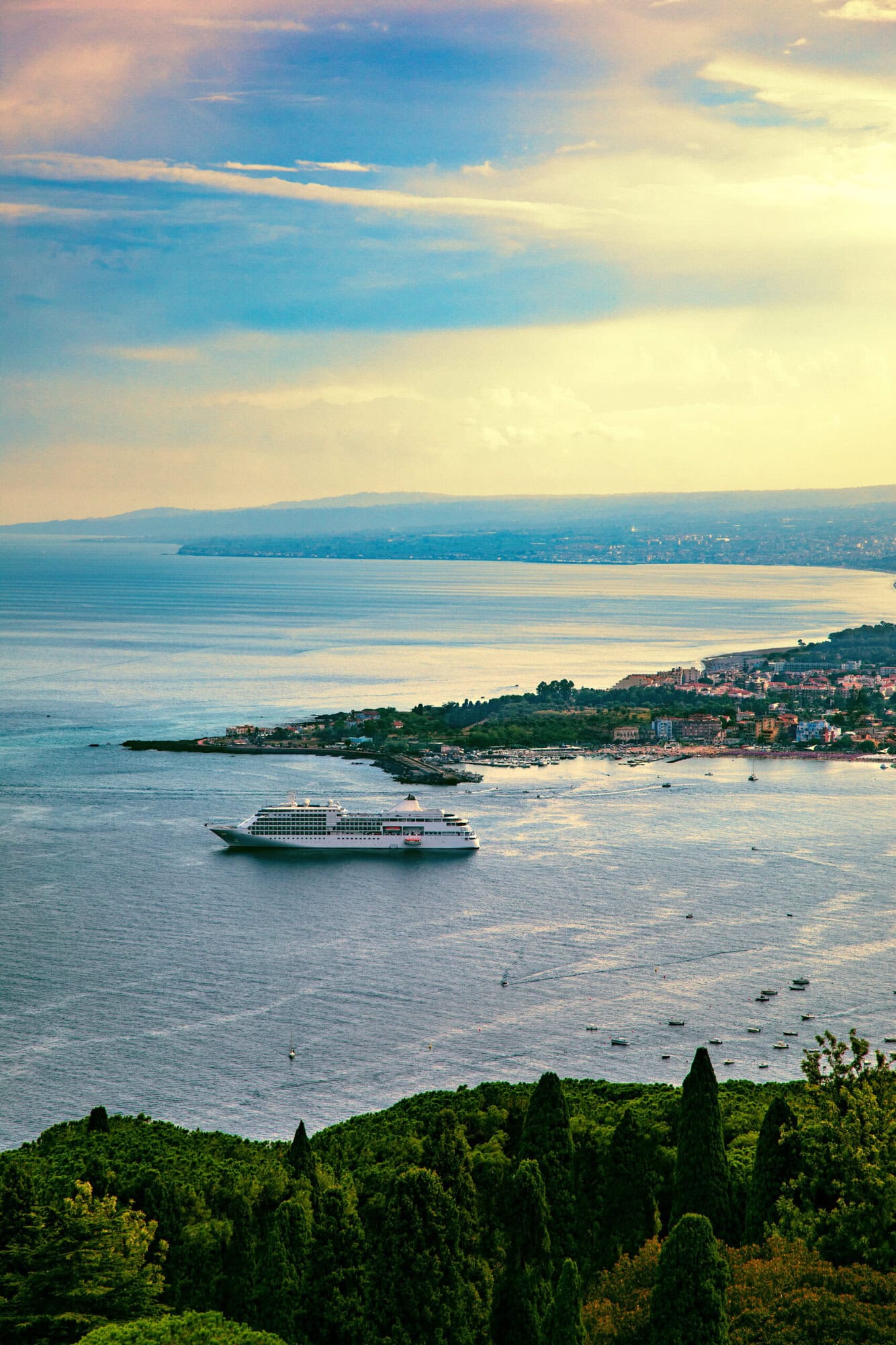 Amazing panoramic view of Taormina's Sea